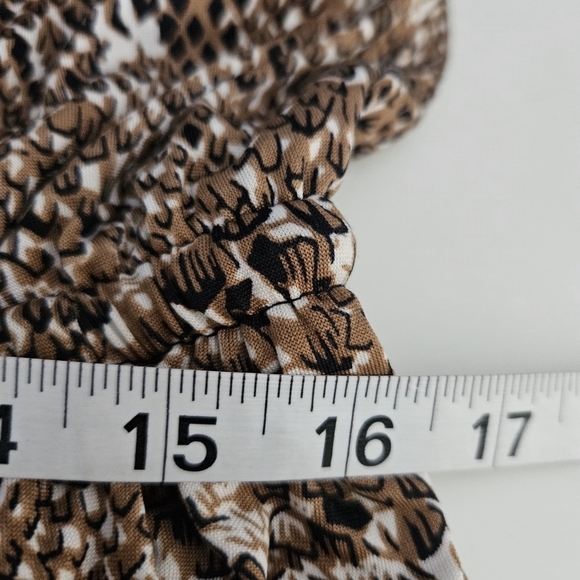 Emma & Michele Brown Sleeveless Animal Print Romper Sz Large - Picture 9 of 11